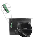 Ultra Quiet 200 CFM Bathroom Exhaust Fan With 2.0 Sones, 6 Inch Duct Collar, Stainless Steel Construction showing wiring details