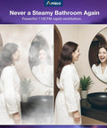 Before and after using Bathroom Exhaust Fan With Bluetooth Speaker And Light, 110 CFM Quiet 1.0 Sone Shower Vent
