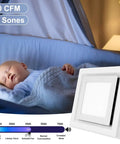 Whisper Quiet 110 CFM Bathroom Exhaust Fan With Light Gaciban shown near sleeping baby in crib, highlighting silent operation.