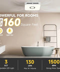 Bathroom with a Powerful 2-In-1 Bathroom Exhaust Fan With Light For Quick Moisture Removal And Odor Control, ceiling installed.
