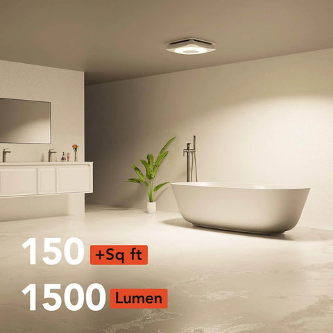 Installed Must-Have 3-In-1 Bathroom Exhaust Fan with Light and Humidity Sensor, Auto On at 60 Percent Humidity, 160 CFM, Quiet 1.0 Sone