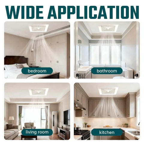 Spring Loaded 10x10 Inch Bathroom Exhaust Fan Cover In White ABS Plastic installed in various rooms for wide application