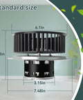 Side view of Upgrade QT-110N-B QT-80N-B QT-90N-B QT-9093 QT-100L Bathroom Fan Motor & Blower Wheel with dimensions