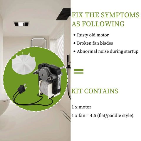 Universal Bathroom Fan Motor Replacement - SM550 Electric Vent Fan Motor Kit details and contents