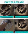 Step-by-step installation of C350BN B Unit 50CFM Fan, Compatible with Nutone 696N(695) B Unit, shown with removal and replacement process.