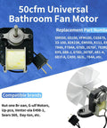 SM550 Universal Bathroom Vent Exhaust Fan Motor Replacement Kit SM550 Compatible with Nu.Tone Broan 50 CFM 120V 3000 RPM