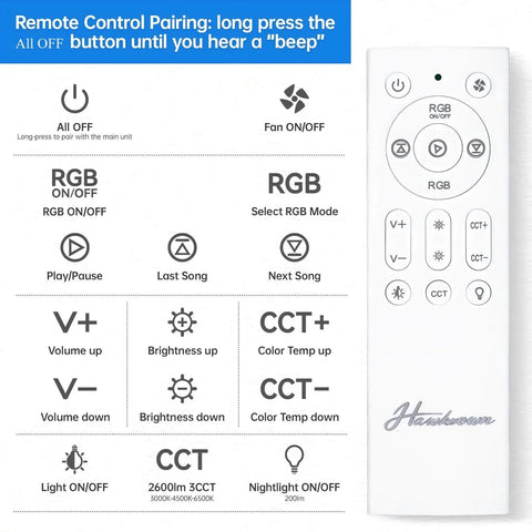 Remote control for Do It All Bathroom Exhaust Fan With Bluetooth Speaker And LED Light Nightlight Remote 230 CFM 1.0 Sone