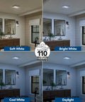 Upgrade Your Bathroom With Retrofit Exhaust Fan And Light Kit From Broan-NuTone, four CCT light settings in bathroom view.