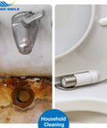 Dirty sink fixture and ceramic toilet seat needing heavy-duty rust removal and cleaning.