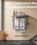 Bathroom storage rack with towels, mounted using Heavy Duty Double Sided Tape 1 Inch By 16 And A Half Feet, on beige wall.