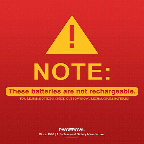 Non-rechargeable warning sign for High Capacity Alkaline AA AAA Batteries 16 Pack Long Lasting 10 Year Shelf Life