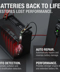Smart Battery Charger And Maintainer For 6V And 12V Lead-Acid And Lithium Batteries With 1 Amp Output, connected to battery