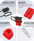 Four Pack 50 Amp Battery Quick Connect Disconnect Connector Kit For 6 To 12 AWG Cable 600V Wire Harness Plug details
