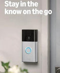 Battery Doorbell With Head To Toe Video For Home Or Business, Live View And Two Way Talk, 2nd Gen, installed on doorframe