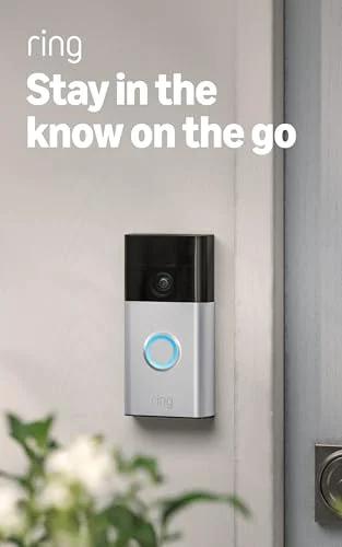 Battery Doorbell With Head To Toe Video For Home Or Business, Live View And Two Way Talk, 2nd Gen, installed on doorframe