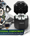 Rechargeable AA and AAA Battery Pack With 12-Channel Charger and Storage Box on laptop