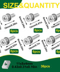 72Pcs Battery Terminal Bolts and Nuts Set M6 10 12 14 16 18 20mm 304 Stainless Steel With Square Nuts For ATV Scooter, showing bolt sizes and quantities