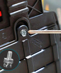 6 Piece Motorcycle Battery Bolts And Nuts Kit M6x16mm being installed on battery terminal with screwdriver