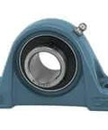 Front view of UCLP206-19 Low Base Pillow Block Bearing Set Screw Lock with Wide Inner Ring, 1-3/16 in I.D., Cast Iron Housing.