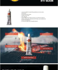 Food Safe BBQ Grade Adhesive For Grills And Smokers High Temp RTV Silicone Clear 3 Ounce tube on grill background.