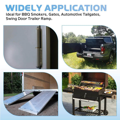 4 Pcs 4 Inch BBQ Smoker Bullet Weld On Hinges used on gates, tailgates, ramps, and BBQ smokers