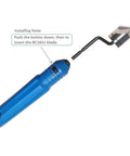 BC1651 Pro Grade Countersink Inner Hole Chamfer Repair Reamer Tool showing NB1100 handle and blade installation instructions.