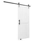 Sliding Barn Door With Hardware Kit 36 X 84 Inch White MDF Panel Door With Waterproof PVC Coating Scratch Resistant Interior Barn Door