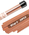 20 Sticks BCuP2 Copper Brazing Rods Phosphor Alloy For HVAC Pros And Refrigeration Piping 0.050 In X 1/8 In X 10 In Easy Weld