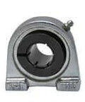 Front view of Single Pillow Block Bearing 1-1/4 in ID (Accu-Loc) Nickel-Plated Cast Iron B-Base with Ball Insert, Concentric Locking Collar.