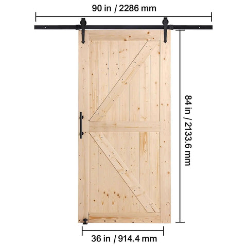 42 Inch By 84 Inch Sliding Barn Door With Hardware Kit Smooth And Quiet Operation Includes 8 In 1 Floor Guide And Handle