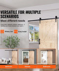 36 Inch By 84 Inch Spruce Wood Barn Door Hardware Kit For Smooth Sliding Interior Doors Space Saving Barn Door Track System