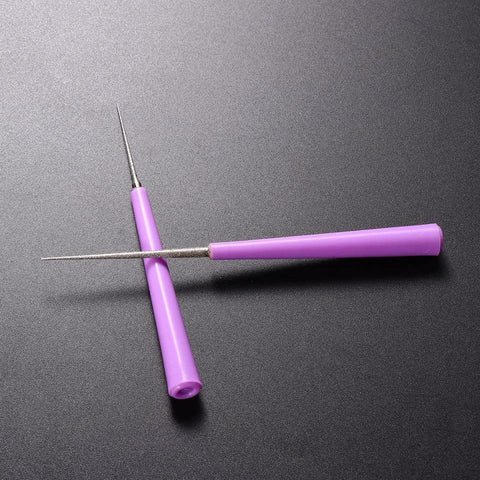 Bead Hole Reamer Tool For Jewelry Making By EXCEART Pro Grade Hole Enlarger with ergonomic pink anti-skid handle on gray background