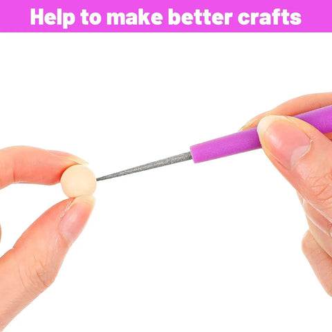 2 Pack Bead Reamer Set With Purple Handles For Jewelry Making Pro Grade Enlarge And Smooth Holes In Glass Wood Plastic And Metal Beads