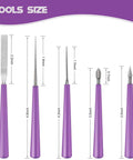 Bead Reamer Set For Jewelry Making Five Piece Stainless Steel Bead Hole Enlarger Tool With Acrylic Handles size chart