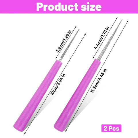 2 Pack Bead Reamer Set With Purple Handles For Jewelry Making Pro Grade Enlarge And Smooth Holes In Glass Wood Plastic And Metal Beads