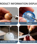 Four Piece Diamond Tipped Bead Reamer Set Hole Enlarger Tools For Glass Plastic Metal Wood Beads Jewelry Making Beading Hole Opener Kit Purple Color Pack in action on wood, plastic, and other materials
