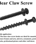 Pro Grade Picture Hanging Screws Set With Double Headed Bear Claw Screws for sawtooth hangers and keyhole mounts, close-up view