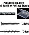 Pro Grade Picture Hanging Screws Set With Double Headed Bear Claw Screws, 40 Pack, Black, Plastic Storage Box