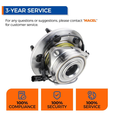 515096 Front Wheel Hub Bearing Assembly for Chevy Tahoe Silverado Suburban Avalanche Cadillac Escalade ESV EXT and GMC Yukon Sierra 1500 XL, 6 Lug with ABS OE Replacement close-up