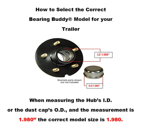 Diagram illustrating how to select USA Made Chrome Plated Bearing Protector With 19B Bra And Blue Grease Indicator, 1.980" ID.