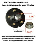 USA Made Bearing Buddy Stainless Steel Bearing Protector With 19B Bra and Blue Grease Indicator, fits 2.047 inch hubs.