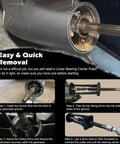Lower Bearing Carrier Puller Tool For Marine Gearcases 115HP And Up Fits Yamaha Johnson Evinrude Honda Mercruiser Mercury Outboards No Fuss Removal Heavy Duty Gearcase Maintenance And Quick Repairs installed in marine gearcase