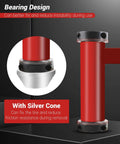 Close-up of Bearing Manual Tire Changer Duck Head Adapter Kit with Silver Cone, featuring red cylindrical design and black fittings