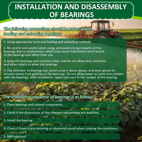 Installation and disassembly instructions for bearings with tractor in field