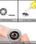 Steps to apply Premium 1 Ounce Skateboard Bearing Lubricant High Grade Bearing Oil For Longboards Scooters And Roller Skates