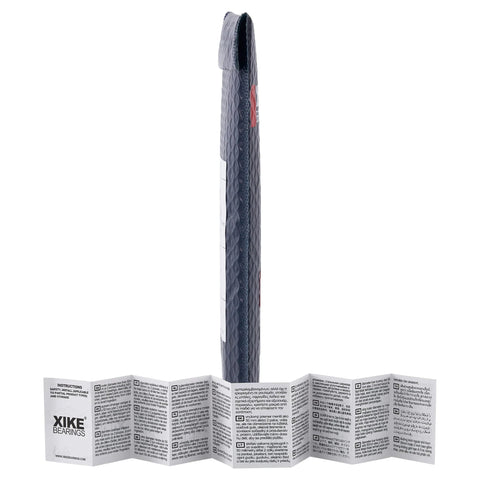 Side view of 6301 2RS pre-lubricated deep groove ball bearing packaging with instructions displayed, offering reliable performance details.