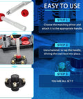 Instruction guide for Bearing Press Kit, Bearing Race and Seal Driver Set showing assembly steps and tools included in the set.