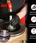 Using 10 Piece Bearing Press Kit With Universal Bearing Race And Seal Driver Set Including 9 Adapters 39.5mm 44.5mm 50mm 59mm 63mm 65mm 72mm 76mm 81mm And Seal Driver For Automotive Bearing Installation Blue on disc brake.