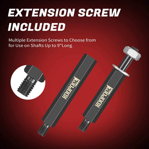 Extension screws included with Bearing Puller and Splitter Kit, Separator and Puller Set, Pinion Bearing Puller and Wheel Removal Tool