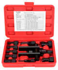 Open red case of Bearing Puller Kit, 10 Pcs Blind Hole Bearing Puller Set, 8-25 mm/0.31-0.98 inch Motorcycle Wheel Inner Bearing Puller Tool Set